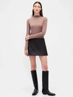 Vegan Leather Mini Skort