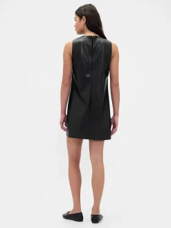 Vegan Leather Shift Mini Dress