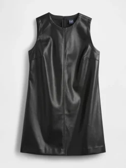 Vegan Leather Shift Mini Dress
