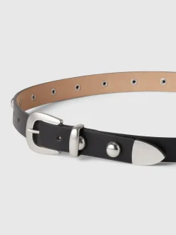Vegan Leather Studded Belt