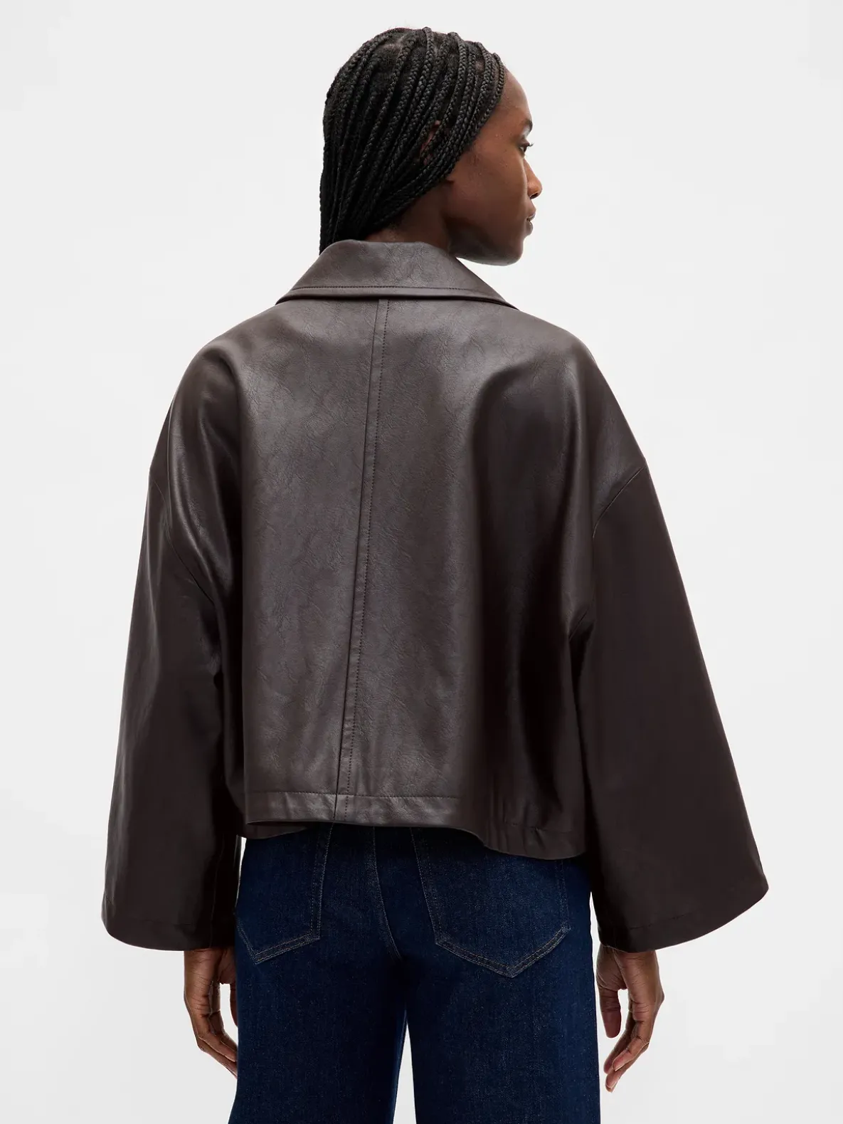 Vegan Leather Swing Jacket