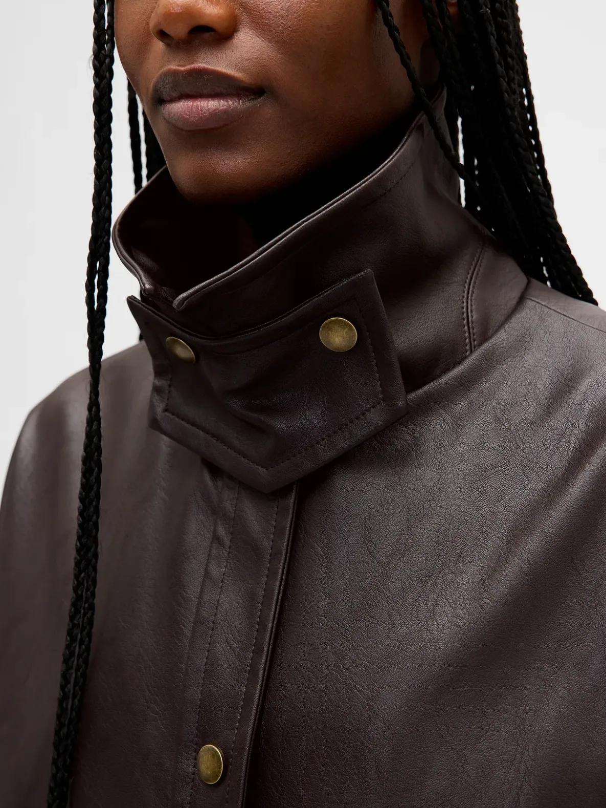 Vegan Leather Swing Jacket