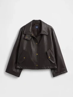Vegan Leather Swing Jacket