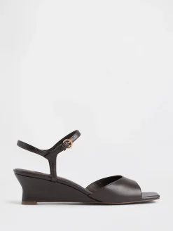 Vegan Leather Wedge Sandals