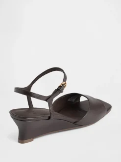 Vegan Leather Wedge Sandals