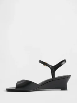 Vegan Leather Wedge Sandals