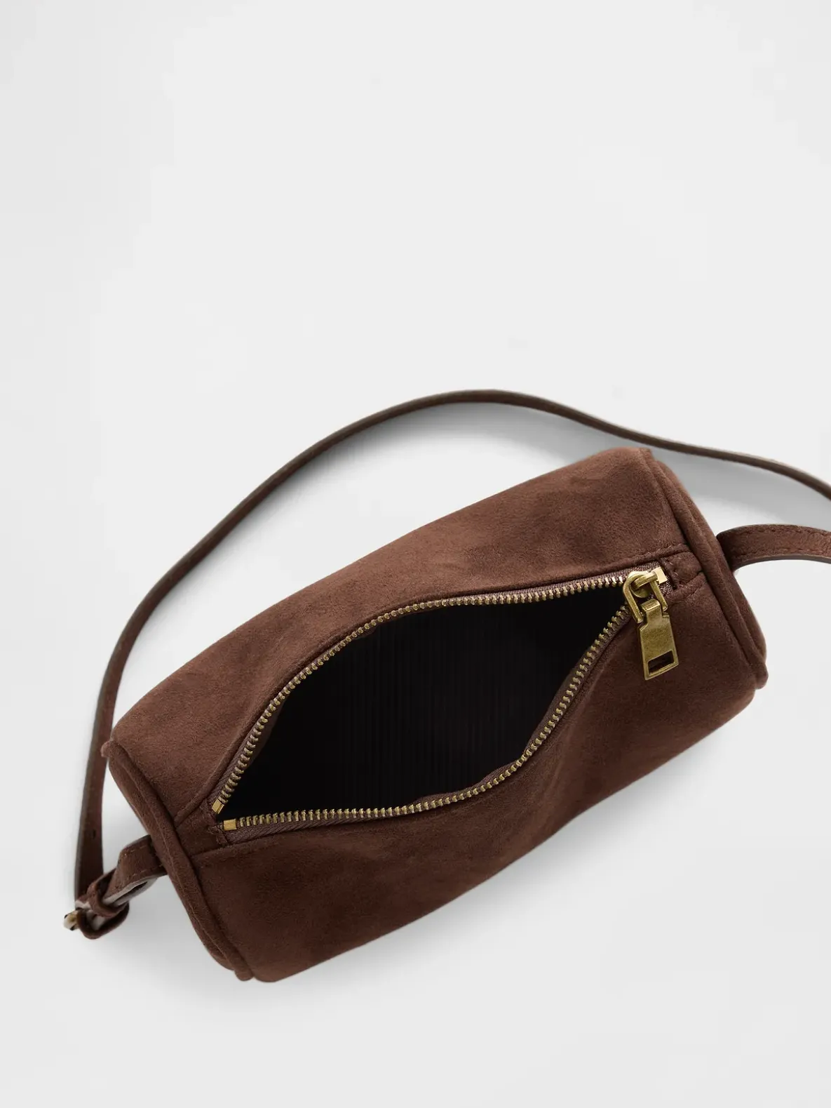 Vegan Suede Barrel Bag