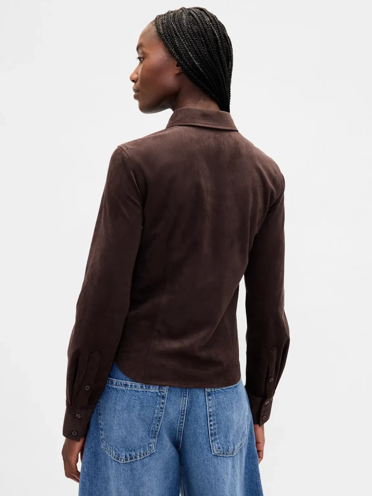 Vegan Suede Fitted Shirt