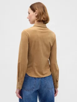 Vegan Suede Fitted Shirt