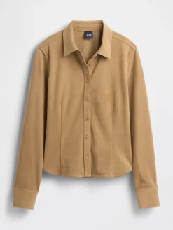 Vegan Suede Fitted Shirt