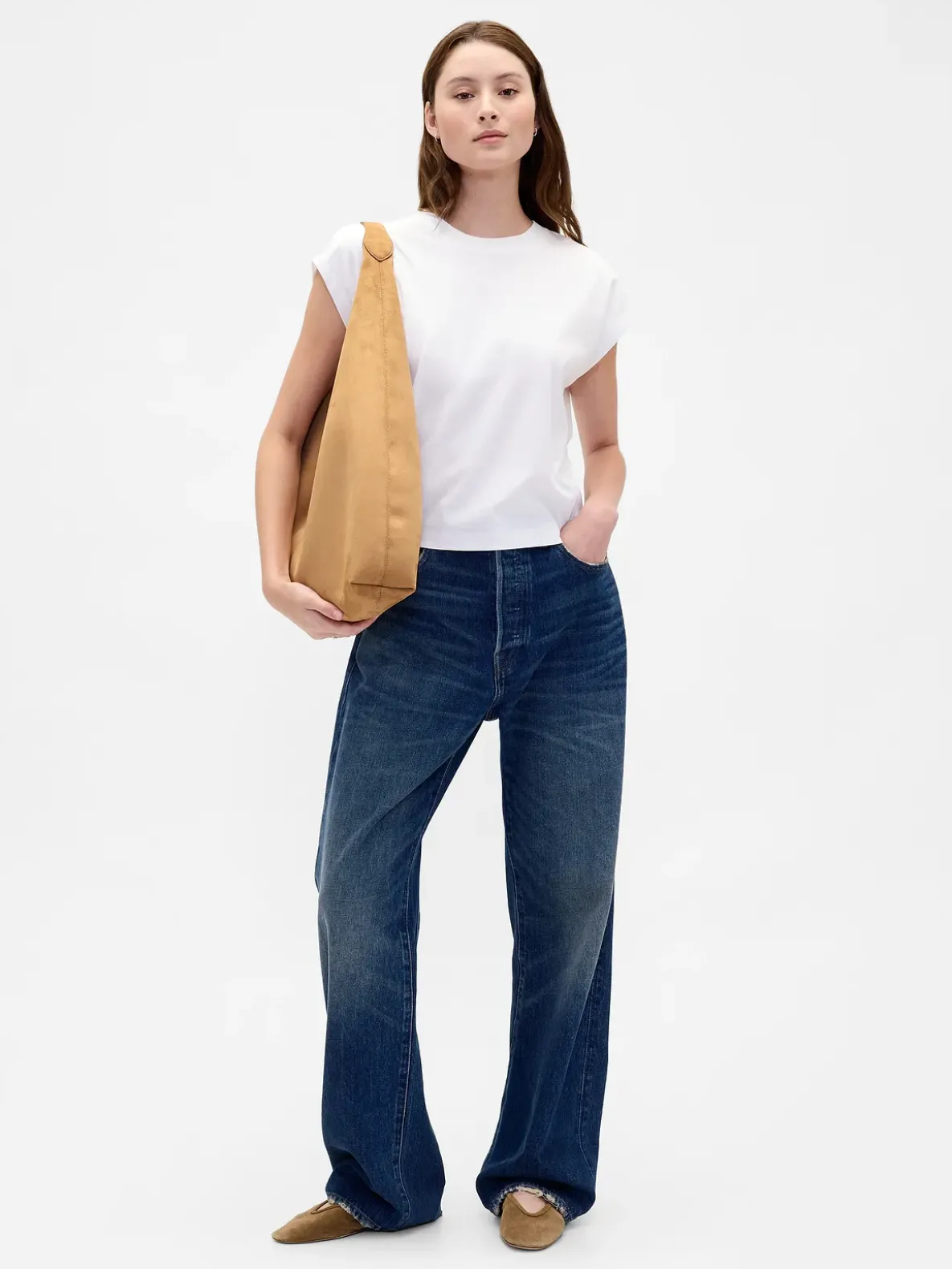 Vegan Suede Slouchy Tote Bag