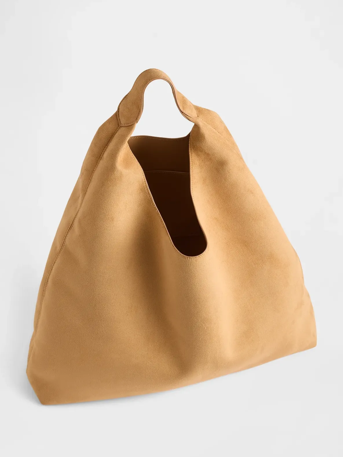 Vegan Suede Slouchy Tote Bag