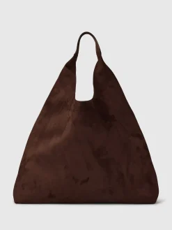 Vegan Suede Slouchy Tote Bag