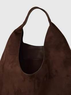 Vegan Suede Slouchy Tote Bag