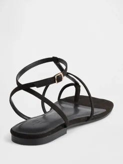 Vegan Suede T-Strap Sandals