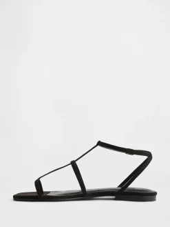 Vegan Suede T-Strap Sandals