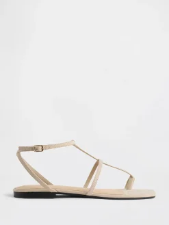 Vegan Suede T-Strap Sandals