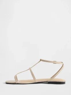 Vegan Suede T-Strap Sandals