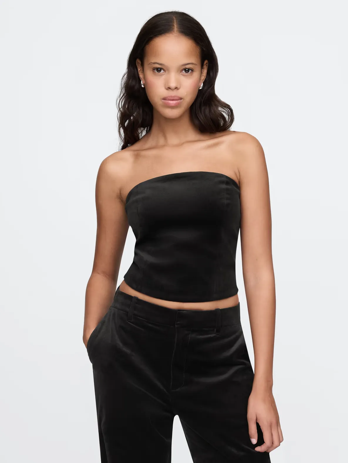 Velvet Crop Tube Top