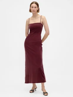 Velvet Square-Neck Maxi Dress