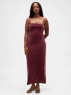 Velvet Square-Neck Maxi Dress
