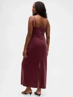 Velvet Square-Neck Maxi Dress
