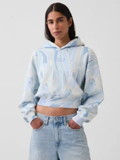 VintageSoft Crop Logo Hoodie
