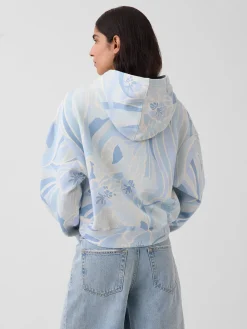 VintageSoft Crop Logo Hoodie