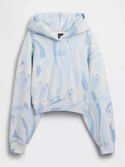 VintageSoft Crop Logo Hoodie