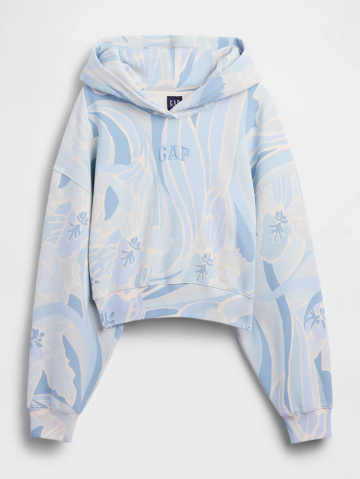 VintageSoft Crop Logo Hoodie
