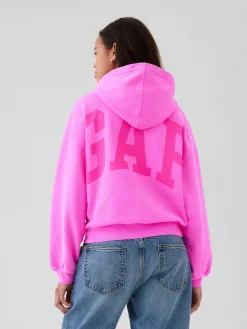 VintageSoft Crop Logo Hoodie