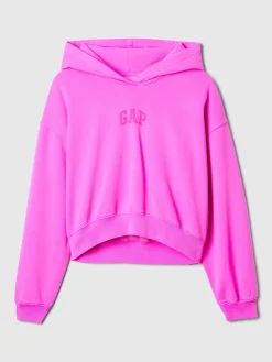 VintageSoft Crop Logo Hoodie