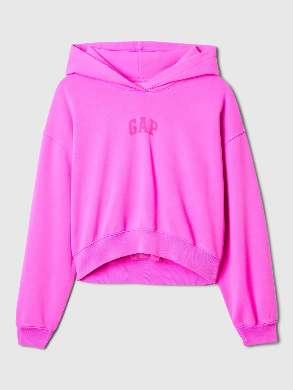 VintageSoft Crop Logo Hoodie