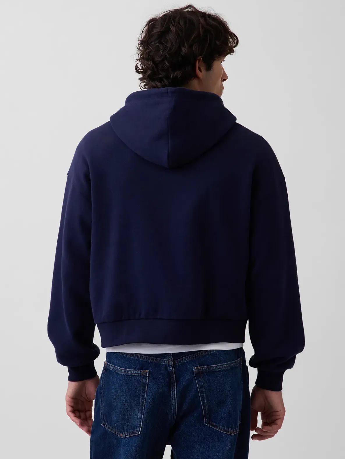 VintageSoft Oversized Crop Zip Hoodie