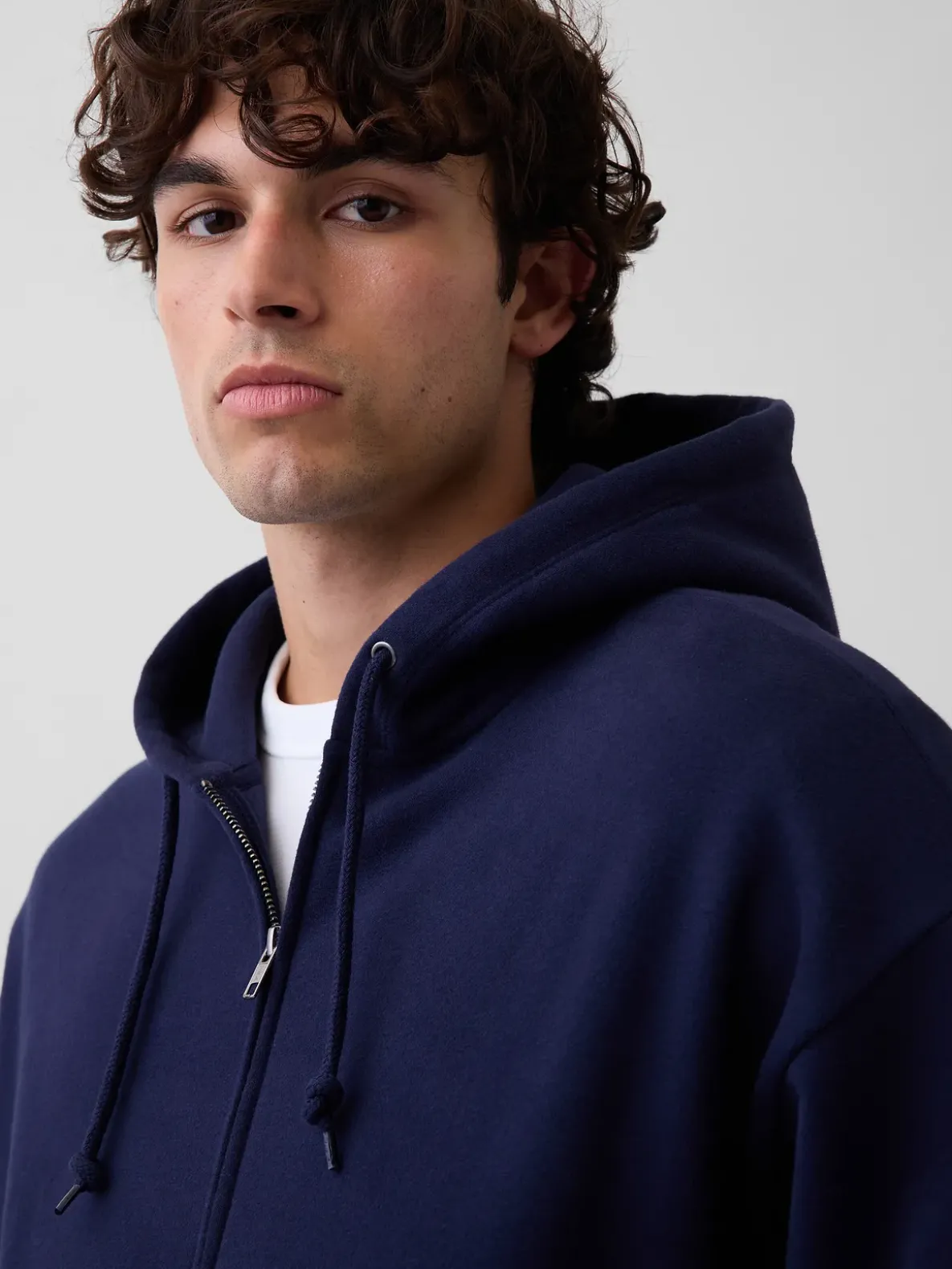 VintageSoft Oversized Crop Zip Hoodie