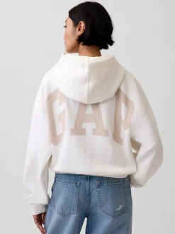 VintageSoft Oversized Crop Logo Hoodie