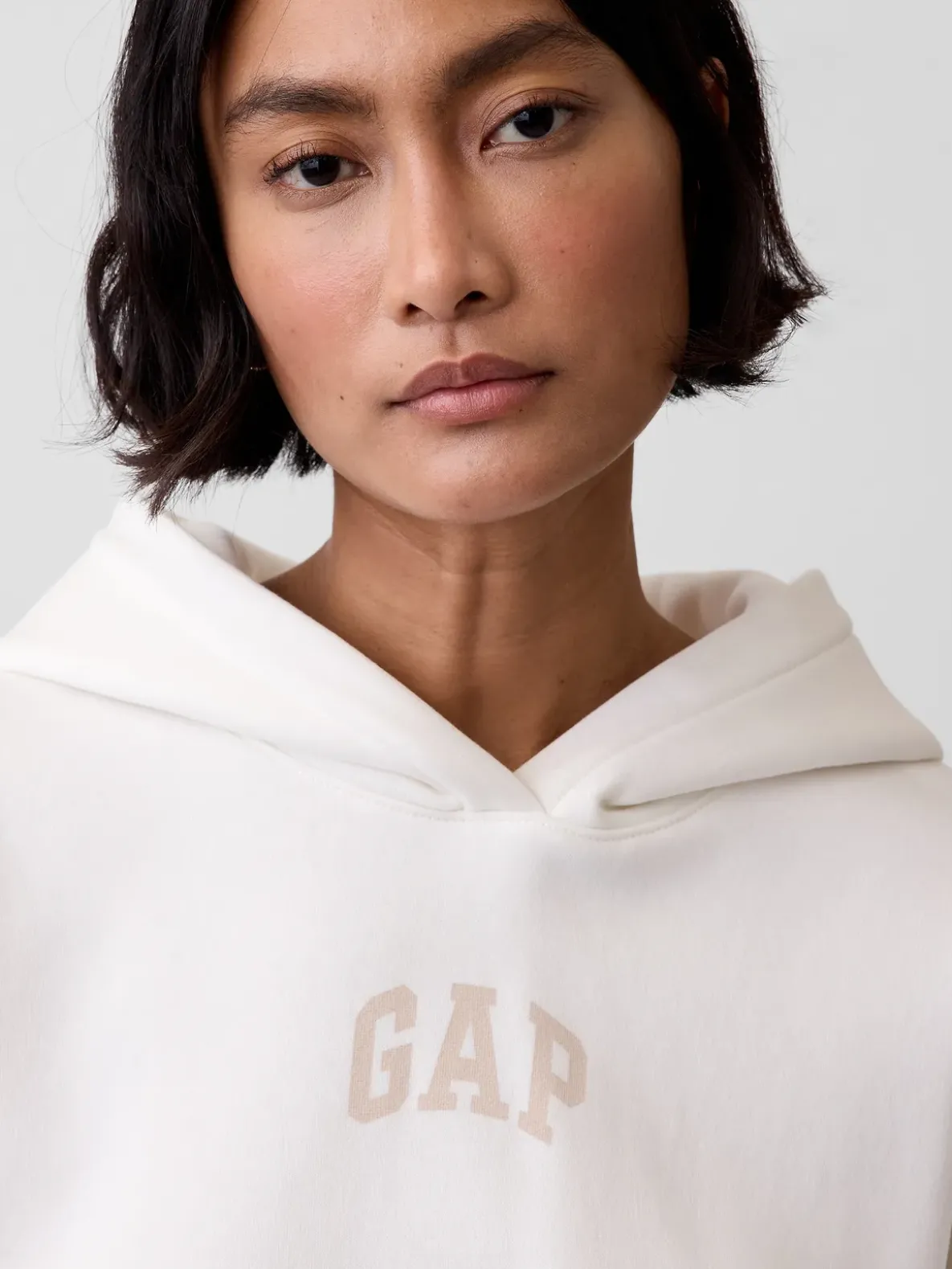 VintageSoft Oversized Crop Logo Hoodie