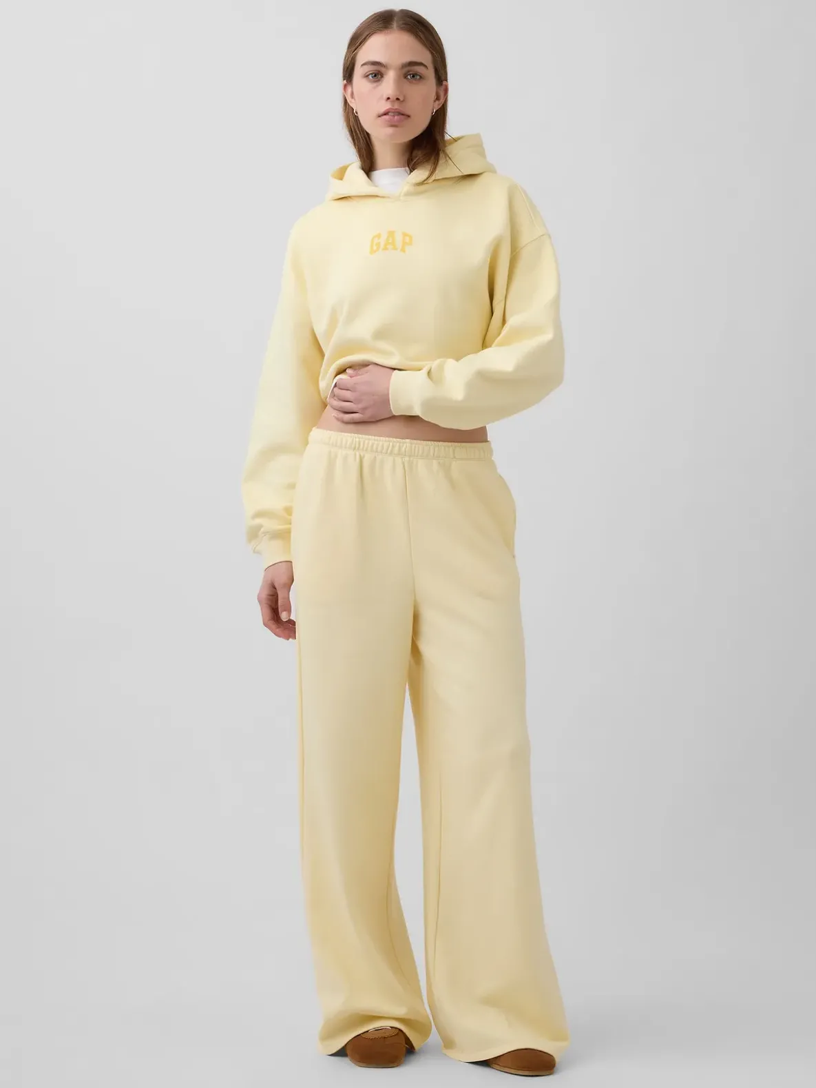VintageSoft Oversized Crop Logo Hoodie
