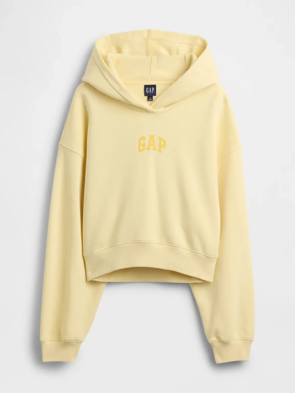 VintageSoft Oversized Crop Logo Hoodie