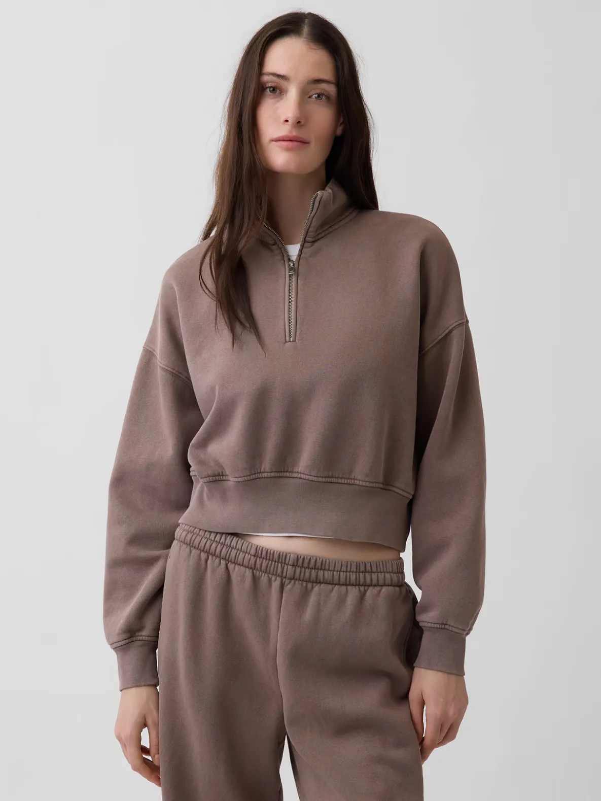 VintageSoft Oversized Half-Zip Wedge Pullover
