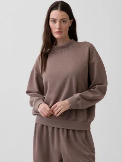 VintageSoft Oversized Mockneck Tunic Sweatshirt
