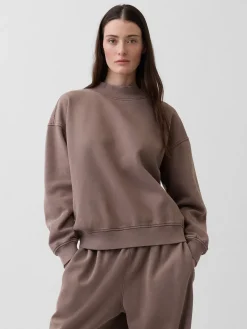 VintageSoft Oversized Mockneck Tunic Sweatshirt