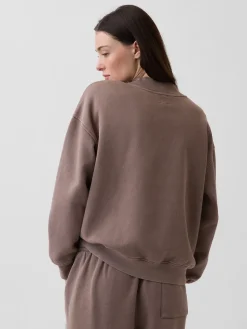 VintageSoft Oversized Mockneck Tunic Sweatshirt