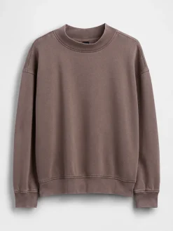 VintageSoft Oversized Mockneck Tunic Sweatshirt
