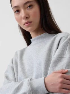 VintageSoft Oversized Mockneck Tunic Sweatshirt