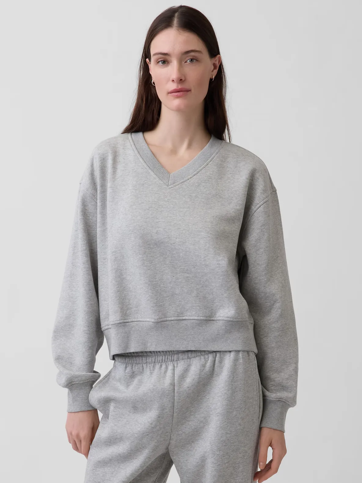 VintageSoft Oversized V-Neck Sweatshirt