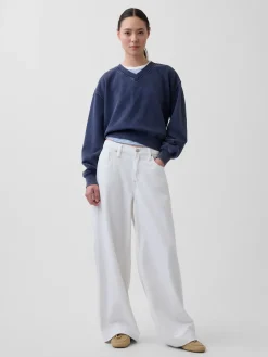 VintageSoft Oversized V-Neck Sweatshirt