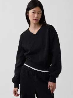 VintageSoft Oversized V-Neck Sweatshirt