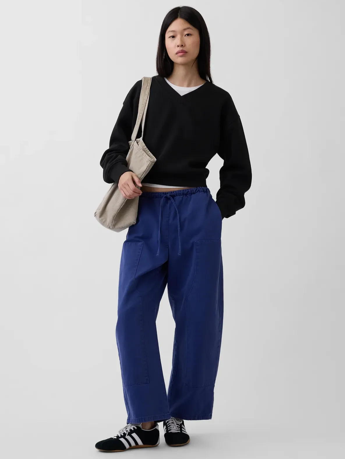 VintageSoft Oversized V-Neck Sweatshirt