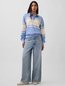 VintageSoft Terry Oversized Polo Sweatshirt
